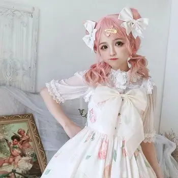 Japonijos saldus lolita dress palace nėrinių bowknot mielas spausdinimo princess arbatėlė viktorijos suknelė kawaii girl jsk loli cosplay
