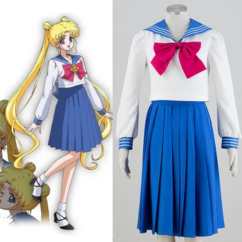 Japonų Anime Komiksų Gana Kareivis Sailor Moon Cosplay kostiumai, Usagi Tsukino Cosplay Kostiumas Suknelė, Kostiumas Sailor mokyklos vienodos