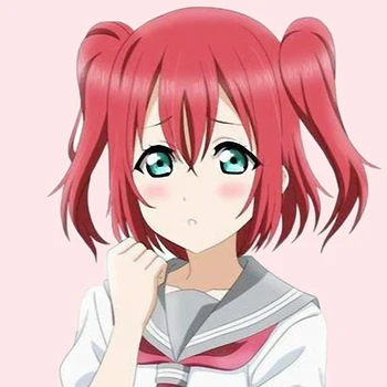 Japonų Anime Love Live Saulės Cosplay Apdangalai, Ruby Kurosawa Cosplay 35-40cm Trumpi Raudoni Plaukai