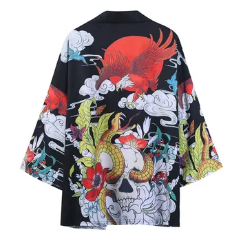 Japonų Kimono Megztinis Palaidinė Azijos Orientuotis Etninės Tradicinių Cosplay Yukata Vyrų Ir Moterų Apsiaustu Jacke Streetwear Kimonos Naujas