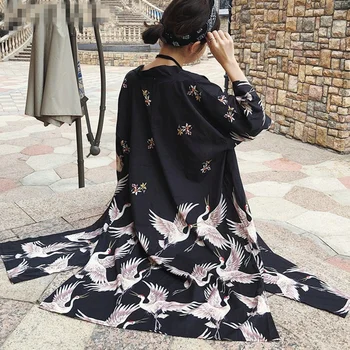 Japonų kimono yukata kimono megztinis mados palaidinė moterų 2020 m. ilgomis rankovėmis megztinis haori tradicinių kimonos suknelė