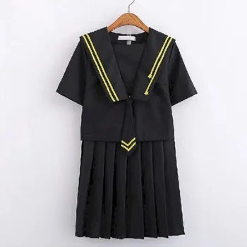 Jk vienodi marškinėliai vasaros Japoniška tamsią naktį meteoras sijonas stačiatikių sailor kostiumas kolegija stiliaus plisuotos marškinėlius