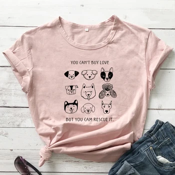 Jums negali Nupirkti Meilės, Bet Jūs Galite Gelbėjimo Tai T-shirt Mielas Šuo Mama Dovanų Marškinėlius Funng Moterų trumpomis Rankovėmis Grafinis Priėmimo Tees Viršūnės