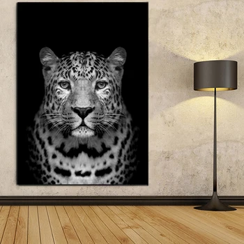 Juoda Ir Balta Nuotrauka, Leopardas Sienos Meno Tapybos Drobės Šiaurės Plakatai Ir Spausdinimo Gyvūnų Sienos Nuotraukas Kambarį Namų Dekoro