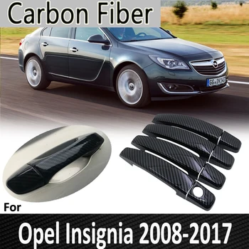 Juodos spalvos Anglies Pluošto Opel Insignia A MK1 2008~2016 m. 2013 m. m. Vauxhall Holden Buick Regal Durų Rankena Padengti Automobilių Reikmenys