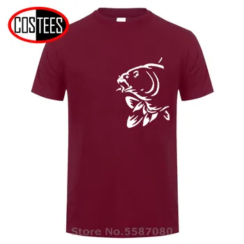 Juokingi Žvejybos Laisvalaikio marškinėliai vyrams Koi Karpių Žuvų pusėje, print T-shirt Žvejys Sporto Marškinėliai Streetwear Koi Žuvų Harajuku Tee marškinėliai