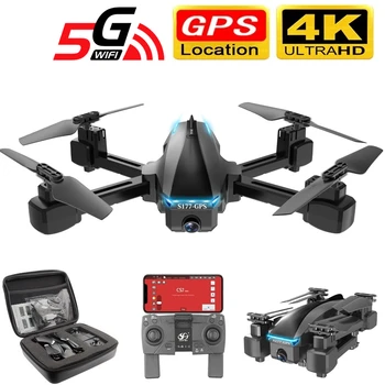 KARŠTO PARDAVIMO S177 drone 4k gps 5g WIFI hd wide angle dual camera fvp drone skrydžio 20min rc atstumas 600m quadcopter vs s167 drone