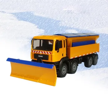 KDW Lydinio Diecast Sniego Sweeper 1:50 Žiemos tarnybų Transporto priemonės Nuimamas Dangtelis 8 Rato Švaresnis Traktoriaus Diecast Modelis Hobis Žaislai