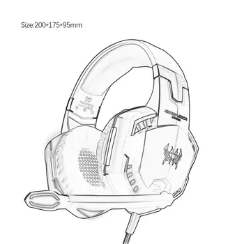 KOTION KIEKVIENĄ Stereo Gaming Ausinės Xbox Vienas PS4 PC, Surround Sound Over-ear Ausinės su Triukšmo Panaikinimo Mic LED Žibintai
