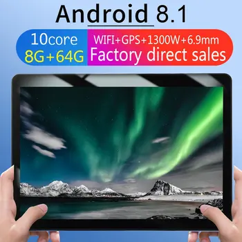 KT107 apvalia Skyle Tablet 10.1 Colių HD, Didelis Ekranas, Android 8.10 Versija Mados Nešiojamų Tablet 1G+8G Juoda Tablet Black JAV Plug