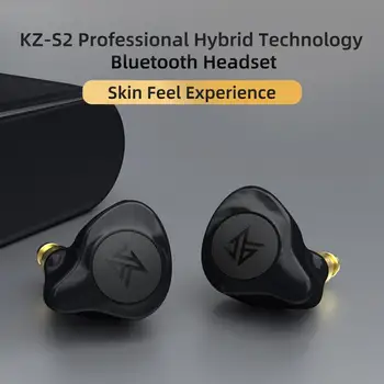 KZ S2 Tiesa Belaidžio TWS Ausinės Bluetooth v5.0 Hibridas 1DD 1BA Žaidimas Ausinių Touch Kontrolės, Triukšmo Panaikinimo Sporto laisvų Rankų įranga