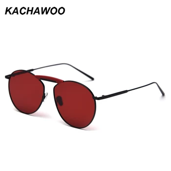 Kachawoo poliarizuoti akiniai nuo saulės vyrams metalo rėmas raudona geltona moteriški saulės akiniai veidrodis retro stiliaus unisex vyrų vairavimo UV400 vasaros