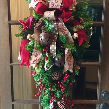 Kalėdų Ornamentu Grobis Vainikas Juostelės Pušies Kankorėžis Durų Mount Ašaros Grobis Vainiką Kabinti Lauko Sienos Kalėdų papuošalai