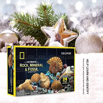 Kalėdų Rūdos Lauke Kalėdos Advento Kalendorius Dovanų Rock Serijos, 24 X Žvyro PP Medžiaga, Švietimo, Vaikų Geologinio Švietimo Dovanos