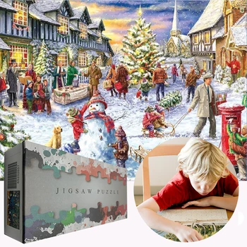 Kalėdų Tema 1000 Gabalas Suaugusiems Vaikams Už Šventinę Dovaną Modelis Žaislas Kalėdų Dėlionės 1000 Vnt Sniego Harajuku