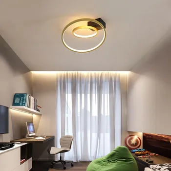 Kambarį LED Lubų Šviesos, Miegamojo, Virtuvės Akrilo Apvalūs Žiedai grupė Lempa Šiuolaikinės Paprastas Patalpų Šviestuvai Juoda / Balta / Aukso