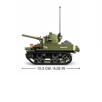 Karinės serijos Pasaulinio Karo WW2 M5 lengvasis tankas ginklą karys priedai 