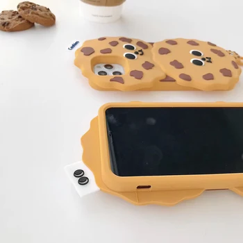 Karšto Korėja 3D Šokoladas slapukai minkštas silicon cover case for iphone 6 6S 7 8 plius 8plus 11 Pro X XS XR MAX telefono coque 