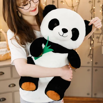 Karšto Naujas 1pc 30/40/50cm Animacinių filmų Panda su Bambuko Įdaryti Minkštas Gyvūnų Lėlės Vaikams Kūdikių Mergaičių Gražių Dovanų Žaislas