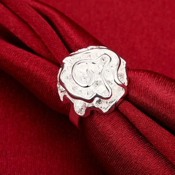 Karšto Pardavimo 925 Sterlingas Sidabro Elegantiškas Rožių Gėlių Moterų Žiedai bižuterijos Moterų Valentino Dienos Dovanos