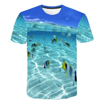 Karšto Pardavimo Juokinga Tropinių Žuvų Marškinėliai Vyrams Mados Marškinėliai 3D Spausdinimo trumpomis Rankovėmis T-shirt Vyrams, Drabužiai aukštos kokybės top Marškinėliai