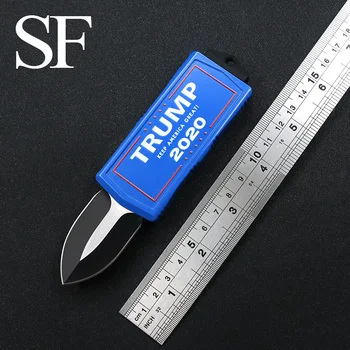 Karšto pardavimo OPS EXOCET Donald John Trump 2020 kampanijos šūkis mini peilis aliuminio lydinio rankena 440 plieno Lauko EDC sulankstomas peilis