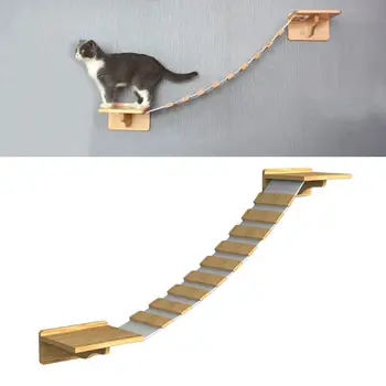 Katė Laipiojimo Rėmas Naminių Kačių Tree House Medienos Kačiukas Šokinėja Platforma Sienos montuojamas 