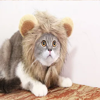 Kačių ir Šunų Galvos Peruką Skrybėlę Mielas ir Įdomus Liūto Formos Helovinas Dress up Fotografijos Naminių Reikmenys