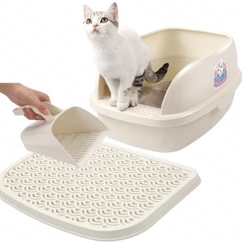 Kačių kraikas puodą pusiau uždara dezodorantas labai didelis anti-splash didelis kačių reikmenys maža kačiuką katės tualetas