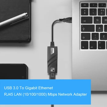 Kebidu USB 3.0 10/100/1000 Gigabit RJ45 Ethernet LAN Tinklo Adapteris 1000Mbps Plug and Play for PC, Nešiojamas, skirtų 