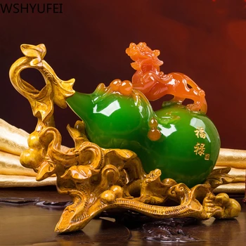 Kinų Stiliaus Lucky Likimo Moliūgas Vario Papuošalai Dervos Skulptūra Amatų Namų Vyno Kabineto Apdaila Priedai Vestuvių Dovanos