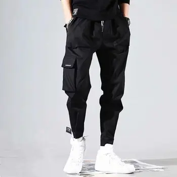 Kišenės Haremo Kelnės Vyrams Ruduo Žiema Atsitiktinis Sweatpants Hip-Hop Poilsiu Naujo Dizaino Slim Fit Pieštuku Kelnės