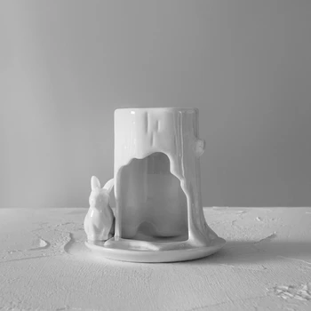 Klasikinis Baltos Keramikos, Kvepiančių Žvakių Laikikliai Smilkalų Eterinio Aliejaus Lempa Tealight Žvakių Laikiklis Jogos Naftos Degiklis Ornamentu