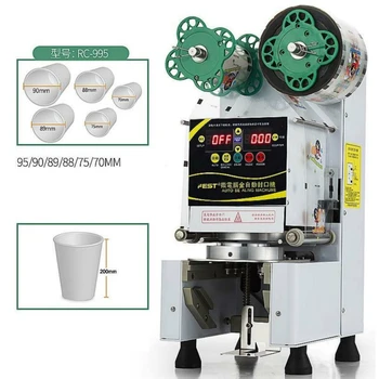 Komercinės Taurės gruntas Sandarinimo mašina, Visiškai Automatinis Burbulas arbatos mašina 9/9.5/8.8 P/PE/Popieriaus Pieno arbatos puodelio boba atkarpa Arbatos Aparatas