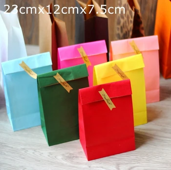 Kraft paper bag, Linksmų Kalėdų kraft popieriaus maišelis, dovanų popieriaus, pagalvių, Užkandžių, Sausainių Pakuočių, Popieriaus Maišelį 23x12x7.5cm 30pcs/daug
