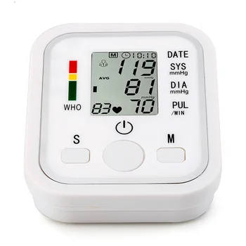 Kraujospūdžio matuoklis Skaitmeninis LCD Širdies Ritmas Matuoklis Riešo Manžetai Tiksli Kamertonas ' BP Sphygmomanometer Medicinos Įranga