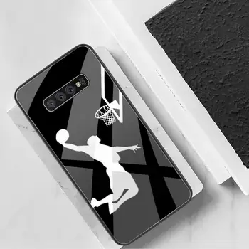 Krepšinio sporto player Telefono dėklas Grūdintas Stiklas Samsung S20 Plius S7 S8 S9 S10 Plus Pastaba 8 9 10 Plius