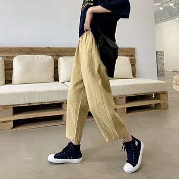 Krovinių Kelnės Moterims Kietas Kulkšnies ilgis Paprastas Didelės Dydis 4XL Prarasti Moterų Kelnės Prašmatnus Harajuku Hip-hop ' Ins Visas rungtynes, Streetwear