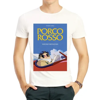 Kurenai Nr. Buta Marškinėliai Baltos Spalvos Mens Trumpas Rankovės Hayao Miyazaki T-Shirt Viršūnes Tees marškinėlius Anime Porco Rosso 