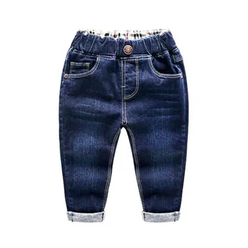 Kūdikių Berniukų džinsai vaikams medvilnė visas ilgis mėlyna džinsinio audinio kelnės berniuko, outwear vaikai elastinga juosmens kelnes pavasario priežastinis kelnės