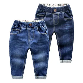 Kūdikių Berniukų džinsai vaikams medvilnė visas ilgis mėlyna džinsinio audinio kelnės berniuko, outwear vaikai elastinga juosmens kelnes pavasario priežastinis kelnės