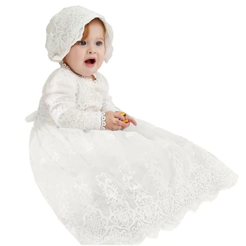 Kūdikių Krikšto Suknelės Kūdikių Krikštas Nėrinių Mergaičių pirmojo Gimtadienio suknelė baby Girl Bamblys girlparty suknelė Naują 2019