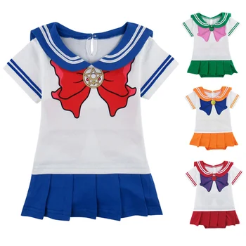Kūdikių Mergaičių Sailor Moon Cosplay Bodysuit Japonų Anime Gana Kareivis Kostiumas Princesė Usagi Tsukino su Šiltu Kojų Batai, Kojinės