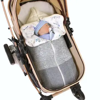 Kūdikių Suvystyti Antklodė miegmaišį Wrap Paketas, Minkštas Storas Šiltas Footmuff Sleepsack Už Vežimėlis Naujagimiui miegmaišį saco bebe
