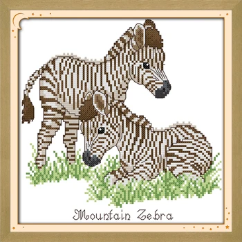 Kūdikių zebra kryželiu drobė rinkinys gyvūnėlis šuniukų mylėtojai 14ct skaičiuojami audinio, siuvinėjimo 
