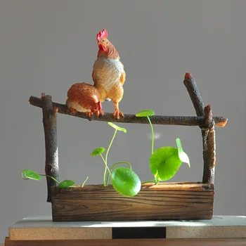 Kūrybos Gyvūnų dervos Gaidys Ornamentu Dekoratyvinis vazonas micro kraštovaizdžio pasakų sodas miniatiūrinės statulėlės namų dekoro priedai