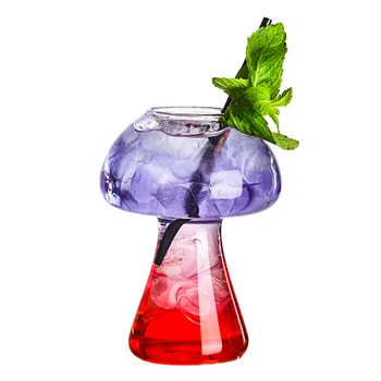 Kūrybos grybų skaidraus stiklo vaza sodo kultūra vazos, namų dekoravimo, ornamentų Grybų Taurė Kokteilis Stiklo Taures