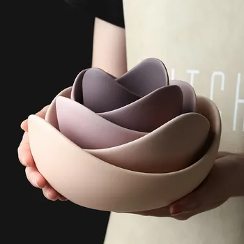 Kūrybos Šiuolaikinės Lotus Keramikos Dubenėlį Patiekalų Plokštės Rinkinių, Vaisių Plokštė Paprasta Zen Dekoro Laikymo Vaisių Keramikos Vakarienė Plokštės Rinkinys