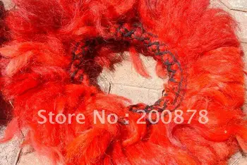 L015 Tibeto Mastifas jakų plaukai raudona apykakle-Kekhor Zangao Apykaklė 2 sluoksniai už Šuniuką,