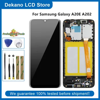 LCD Ekranas Samsung Galaxy A20E A202 Ekranas Jutiklinis Ekranas skaitmeninis keitiklis Surinkimo Samsung A202F A202DS Nėra Negyvų Pikselių